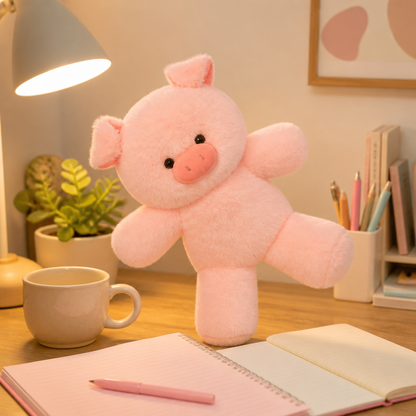 Running Pink Pig Plush