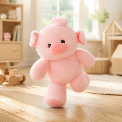 Running Pink Pig Plush