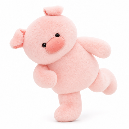 Running Pink Pig Plush